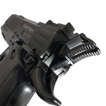 Black Spring Powered Single Shot Cheetah Skeleton Grip Hi-Capa Manual Pistol  Gel Blaster